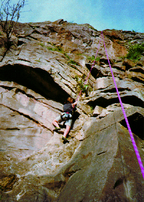 Sarah climbs "Jasper" (HVS 5a)